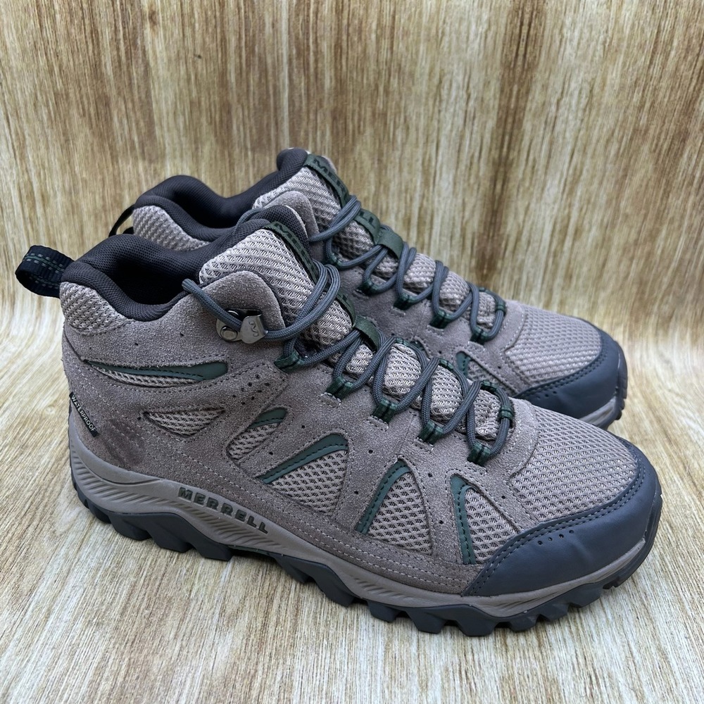 Merrell Oakcreek Mid Waterproof Hiking Boots Men's 9.5 W Boulder Suede J035921W